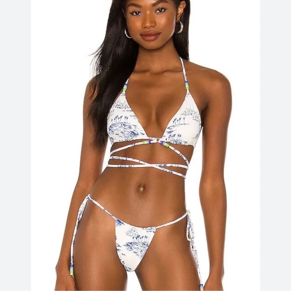 Frankie’s bikini set 
Sold out everywhere - gorgeous beading detail